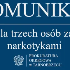 Komunikat Prokuratury Okręgowej w Tarnobrzegu: Areszt dla trzech osób za handel narkotykami, w tym kokainą.