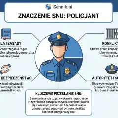 Sen o policjancie może oznaczać potrzebę kontroli, konfliktu, pomocy lub wewnętrznego sumienia. Analizuj kontekst snu, by zrozumieć, co oznacza sen o policji.