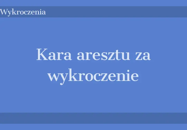 Kara aresztu za wykroczenie: co musisz wiedzieć, aby uniknąć problemów