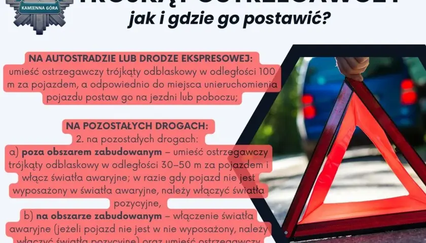 Trójkąt ostrzegawczy: instrukcja, jak i gdzie go postawić na drodze, by zapewnić bezpieczeństwo.