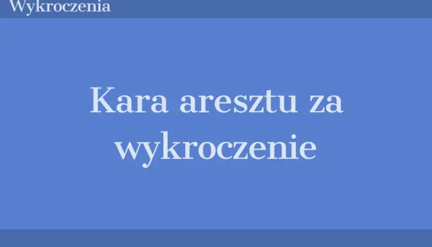 Kara aresztu za wykroczenie: co musisz wiedzieć, aby uniknąć problemów