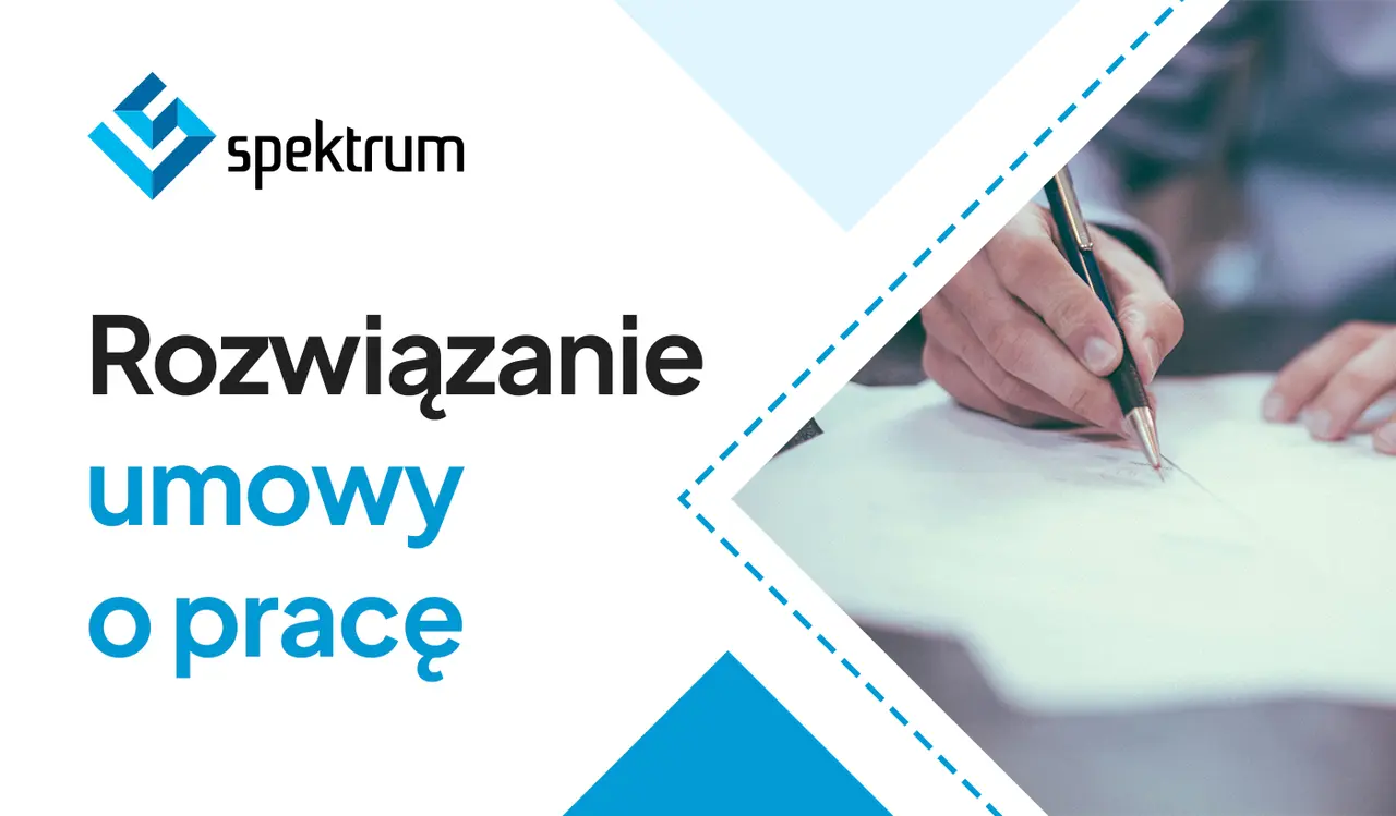 Rozwiązanie umowy o pracę przez pracodawcę. Dłoń z długopisem podpisuje dokument.