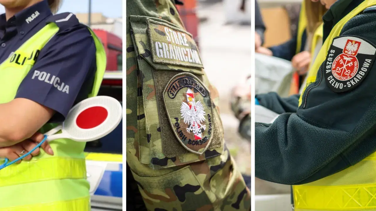 Policjantka, funkcjonariusz Straży Granicznej i pracownik Służby Celno-Skarbowej. Różne służby mundurowe dbają o nasze bezpieczeństwo.
