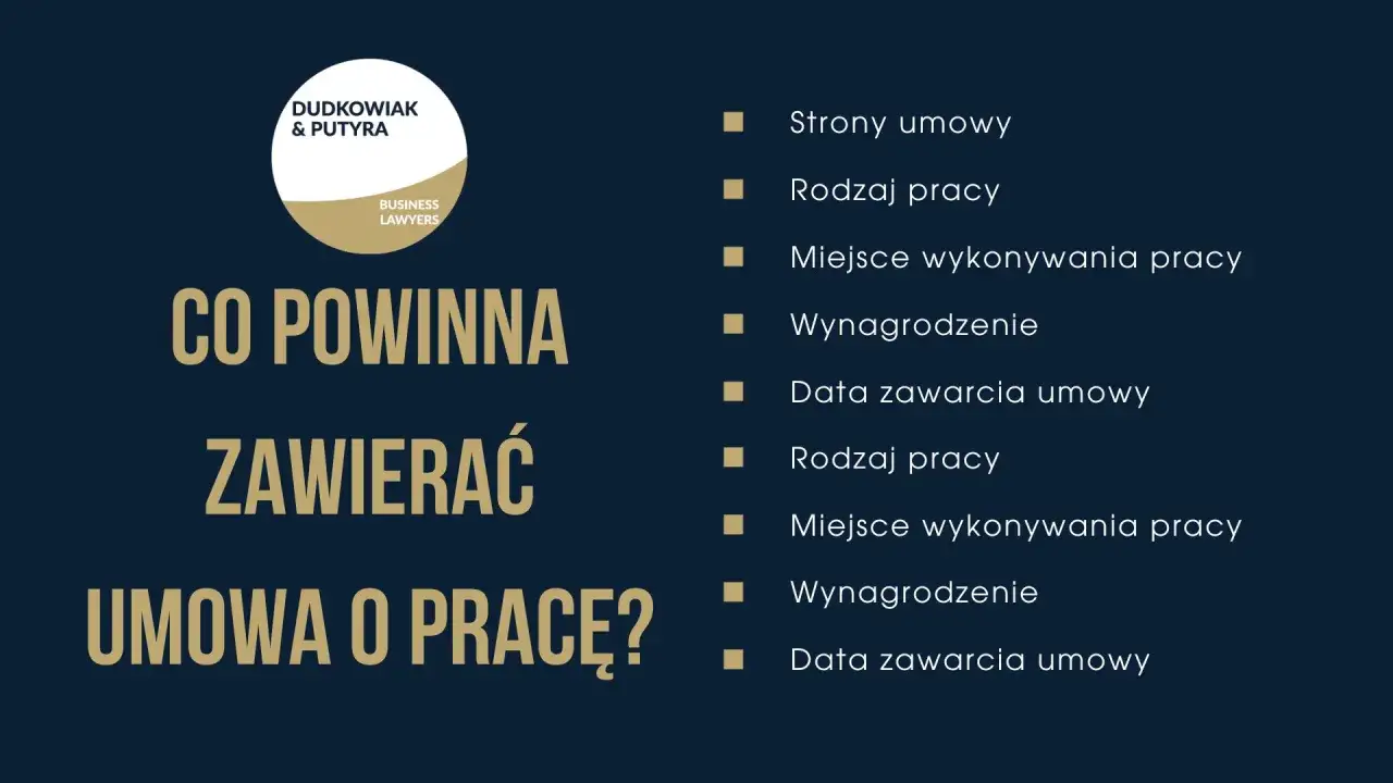 Co powinna zawierać umowa o pracę? Kluczowe elementy to strony, rodzaj pracy, miejsce, data zawarcia oraz wynagrodzenie zasadnicze.